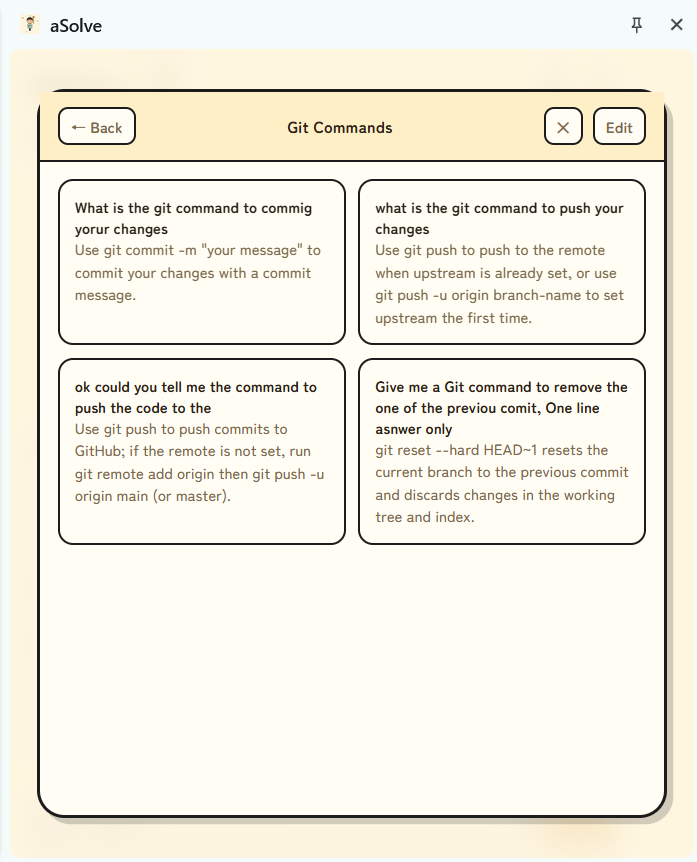 Facts stored in your knowledge base
